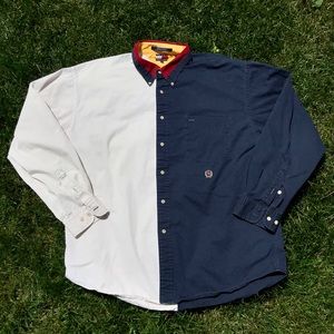 Vintage Tommy Hilfiger Split Color Button Down